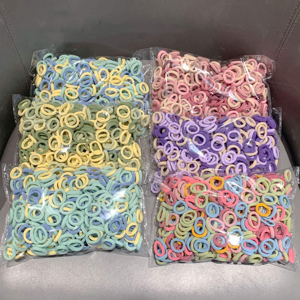 Children's Rubber Bands, Baby Hair Ties, 2cm Thumb-Sized Rings That Don'T Damage Hair, Towel Rings, Girls' Colorful Seamless Hair Ropes 2