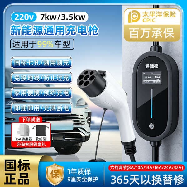 Scarlet ape new energy electric car portable charging gun ground-free charging with car 3.5kw universal charger