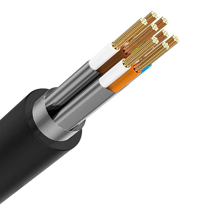 Category 8 Blue-End Round Cable 10 Gigabit Finished Patch Cord Pure Copper Double Shielded Tested Data Center Cabling Rohs Ce Certified 5