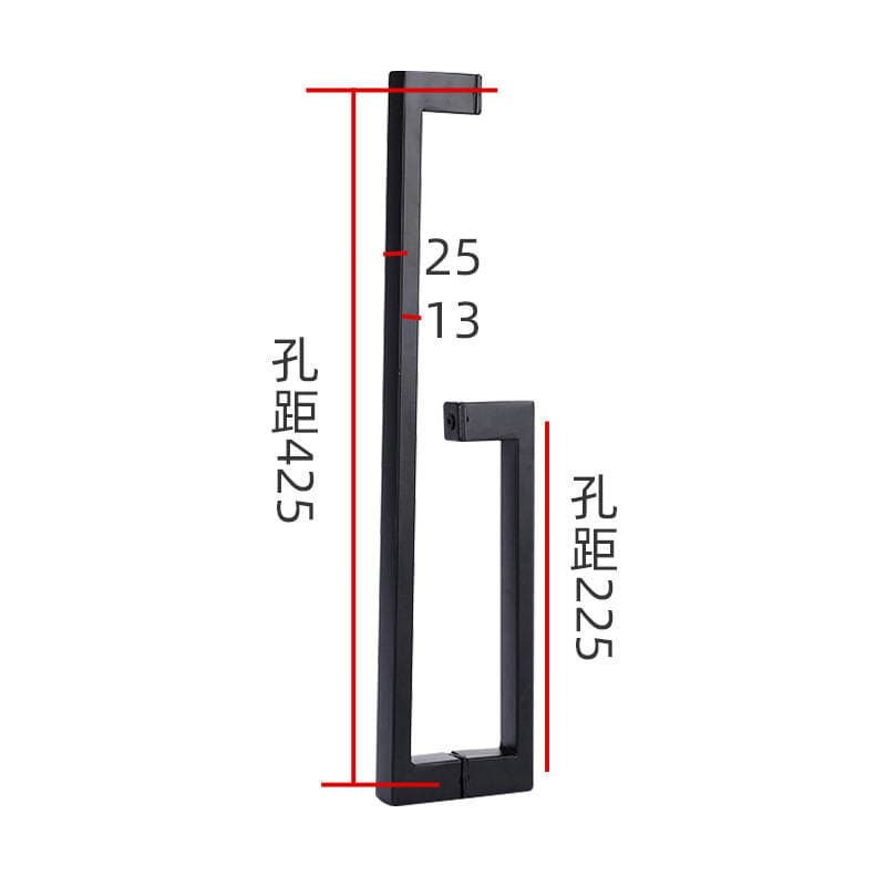 Door Glass Door Stainless Steel Handle Door Handle Bathroom Handle Shower Room Door Handle Bathroom L-Shaped Handle 5