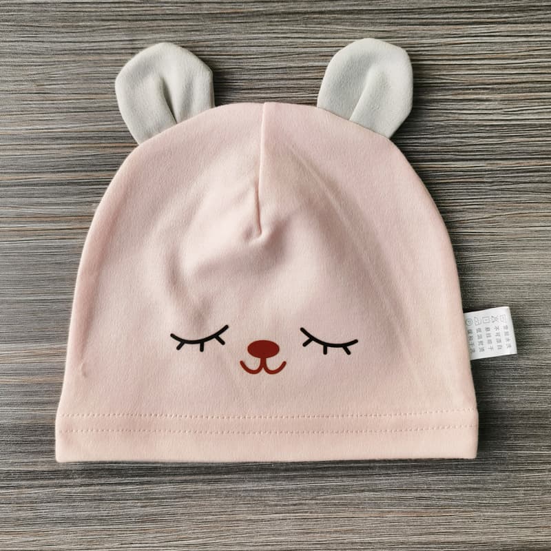 Thin material children's ear cap bear powder