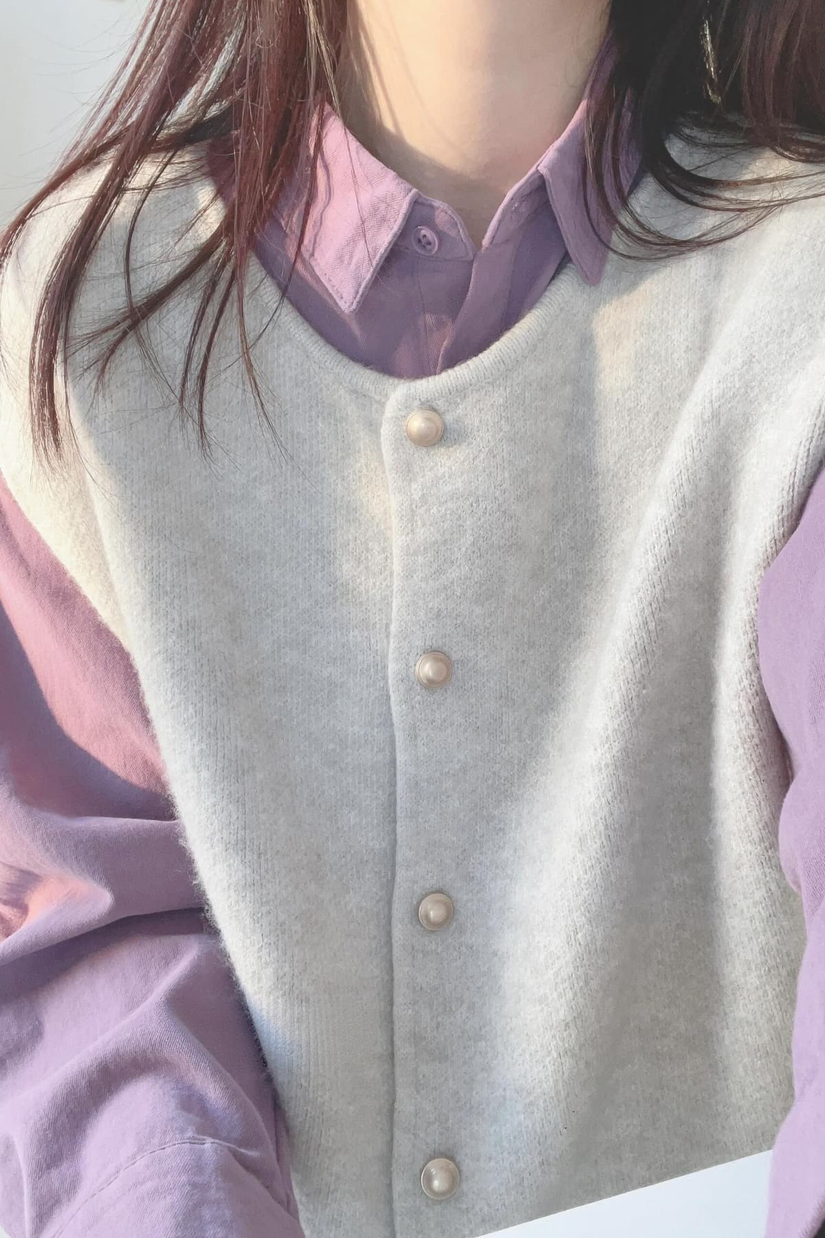 Purple shirt + vest