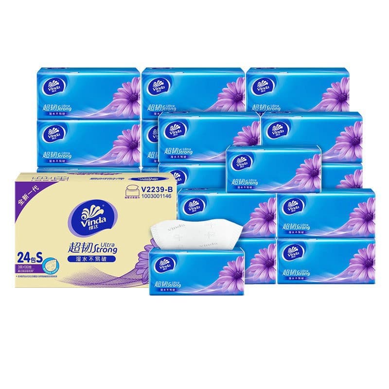 [24 packs/box s size] vinda super tough 130 draws