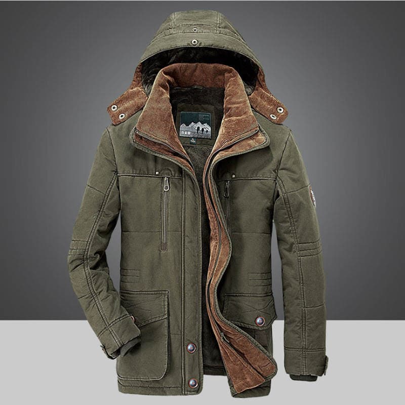 AliExpress men's cotton-padded jacket winter mid-length fleece-lined thickened cotton-padded jacket men's young and middle-aged casual windproof warm cotton-padded jacket 1