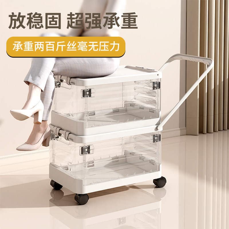 Book Storage Box with Wheels, Student Classroom Organizer, Foldable Storage Box, Moving and Storage Solution for Books 5