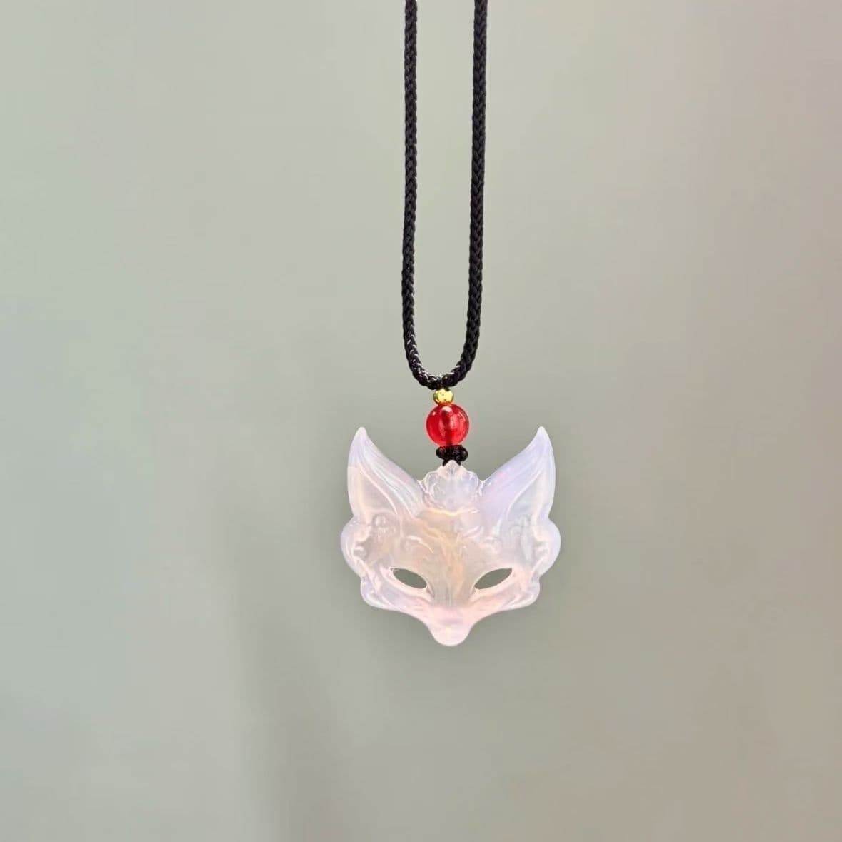 Fox mask necklace [pink]