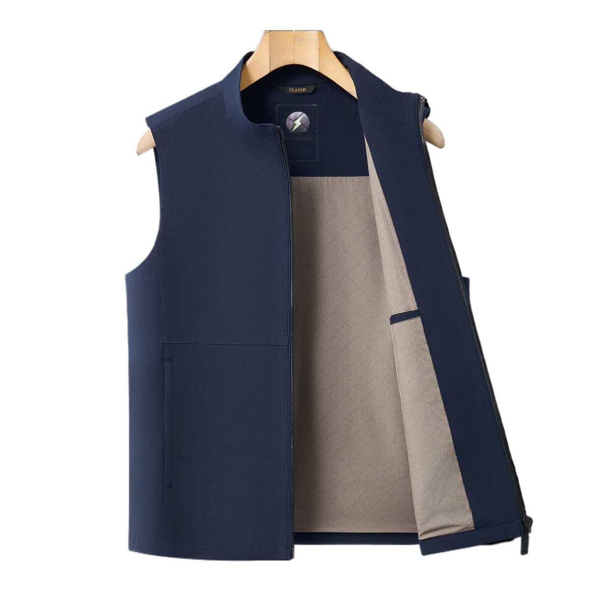 Autumn and Winter New Men's Casual Vest with Stand Collar, Pure Cotton, Slim Fit, Sleeveless Jacket for Young and Middle-Aged Men, Available for Wholesale 5
