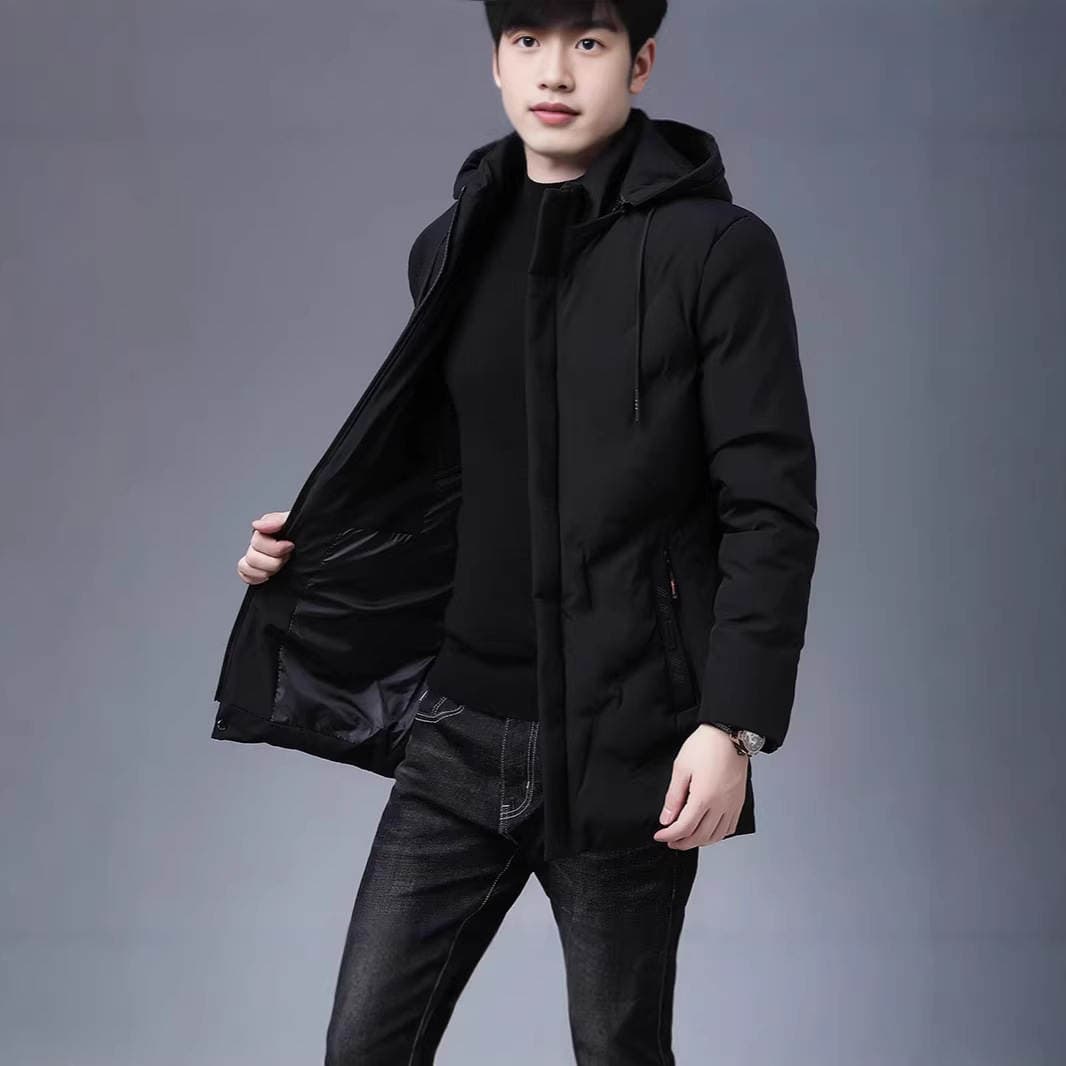 Yingao Thickened Mid-Length Cotton Jacket for Men, New Winter Hooded Dad-Style Warm Cotton Coat for Men Wholesale 4