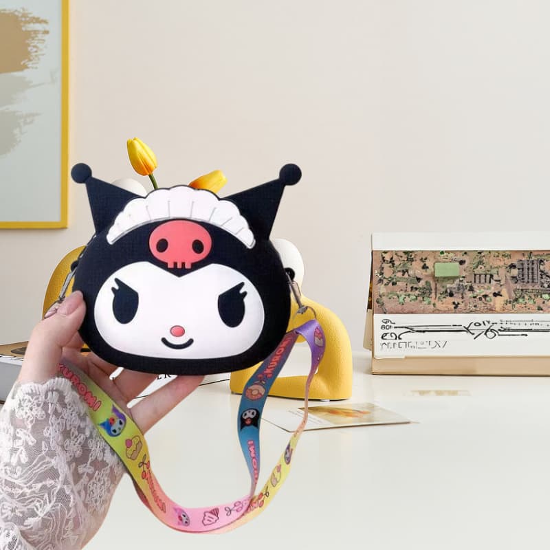 Crown kuromi coin purse black