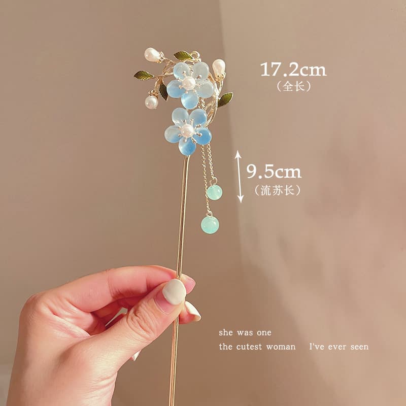 Blue double peach blossom