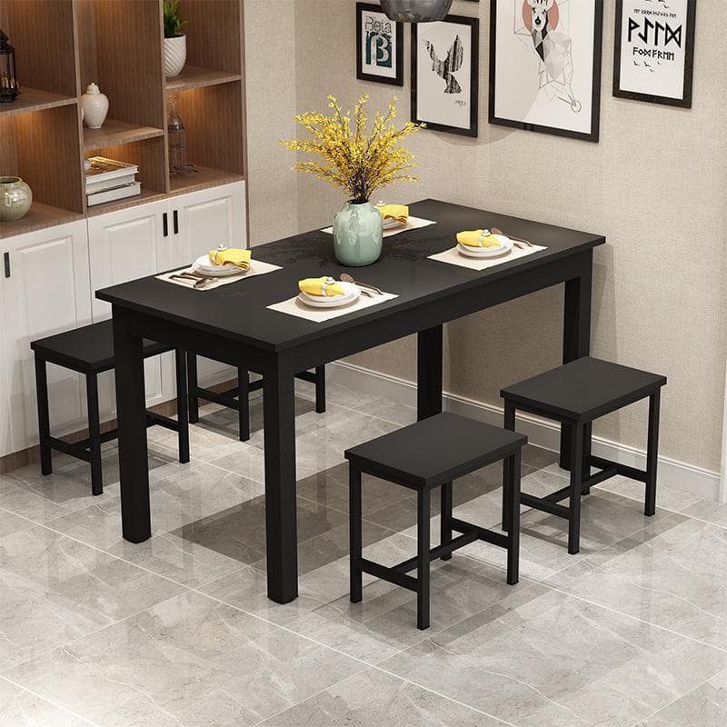 120*60 with four stools black + black frame