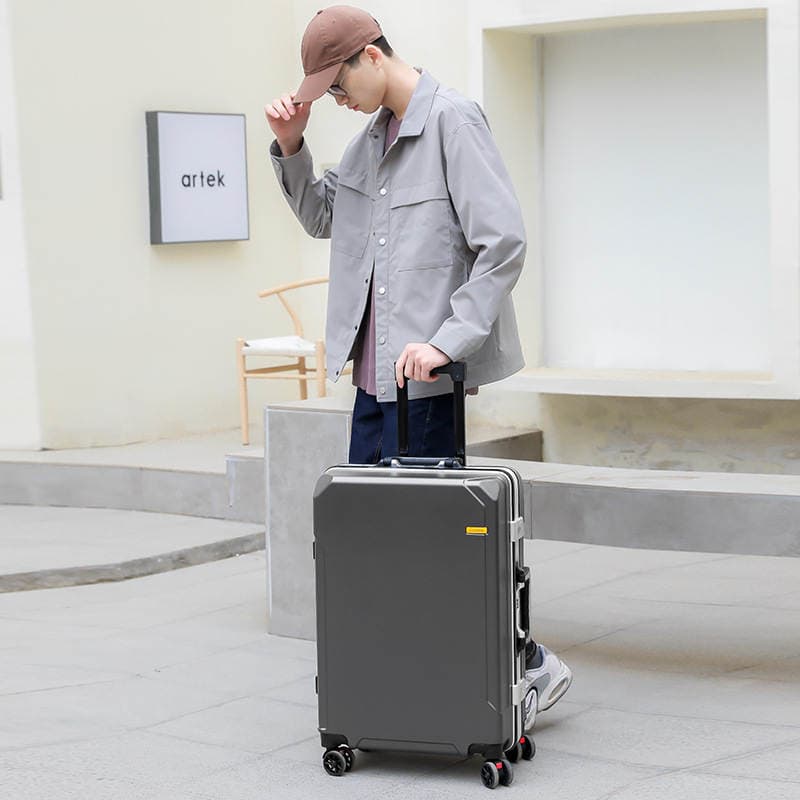 Trolley Suitcase with Combination Lock, Luggage Trolley Case with Pc Universal Wheels, Zipper Case with Detachable Wheels, Student Case, Business Case, Carbon Fiber 1