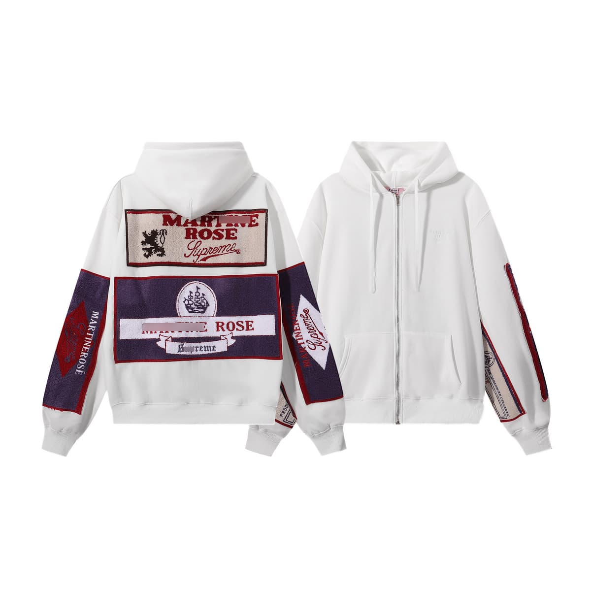 Towel embroidered zipper [jacket]