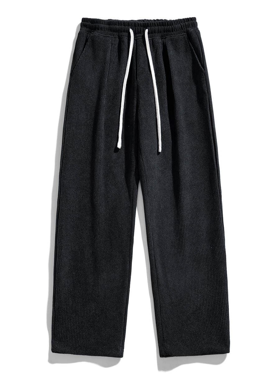 Pengyun Clothing Corduroy Sweatshirt and Sweatpants Sports Set Trendy Heavyweight Solid Color High-End Mature Style Two-Piece Set 4