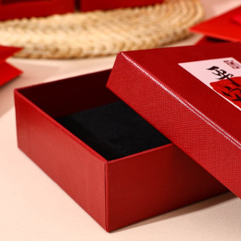 Peace and Joy Red Packaging Box Earrings Necklace Bracelet Box Bracelet Gift Jewelry Box Keychain Packaging Gift Box 2
