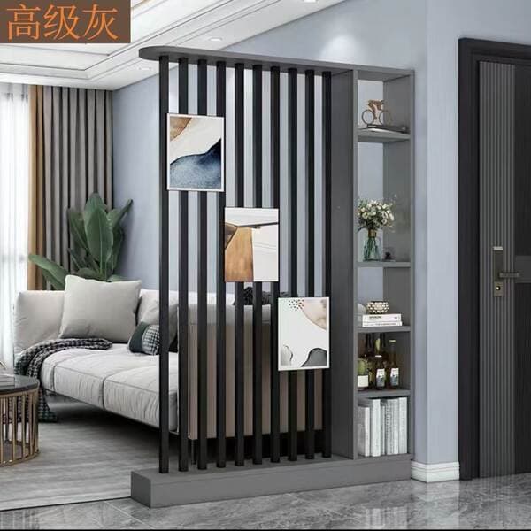 Müasir minimalist dəmir sənəti giriş/qonaq otağı üçün ikitərəfli arakəsmə rəfi/şkafı