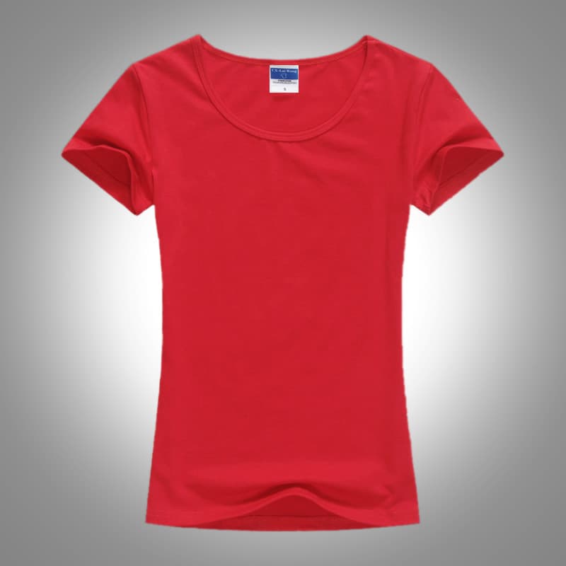 Solid color short sleeve red (women's style