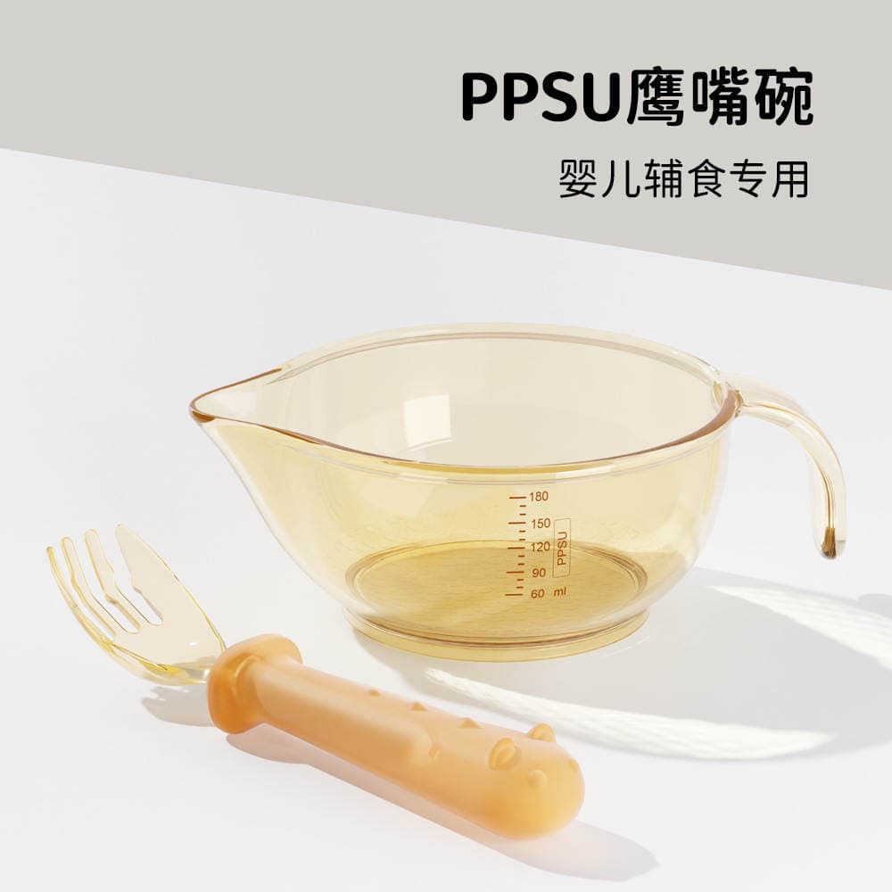 Körpə üçün PPSU qida qabı (düyü sıyığı, şorba, su üçün), qaşıqla 1