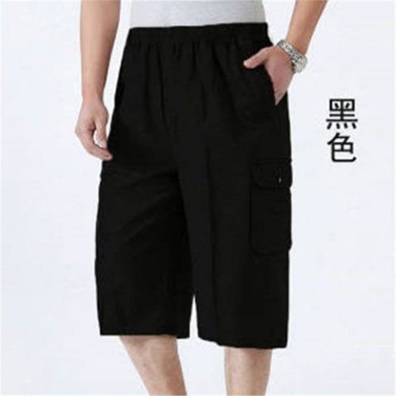 Cropped cotton trousers (black)