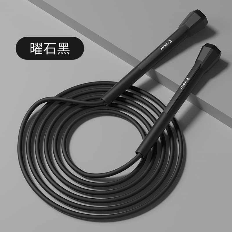 Hexagonal pen barrel skipping rope - black without logo (frosted matte rope 5mm thick suitable for 1.8m and below)