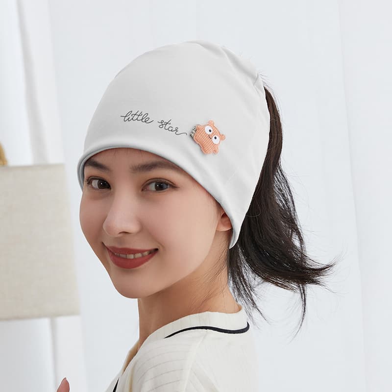 Thin material bear gray pile hat