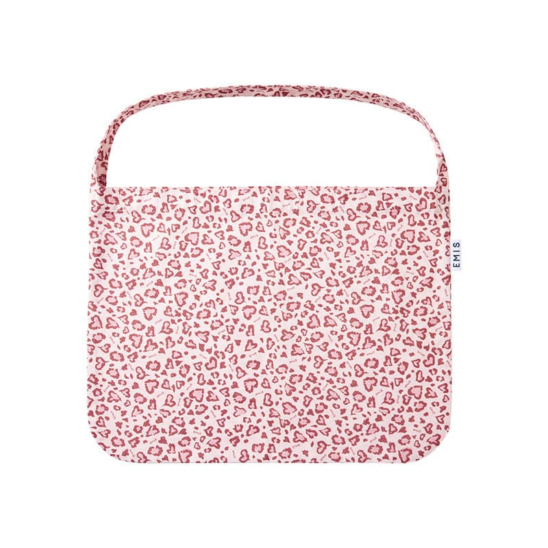 Logo leopard print canvas bag-pink