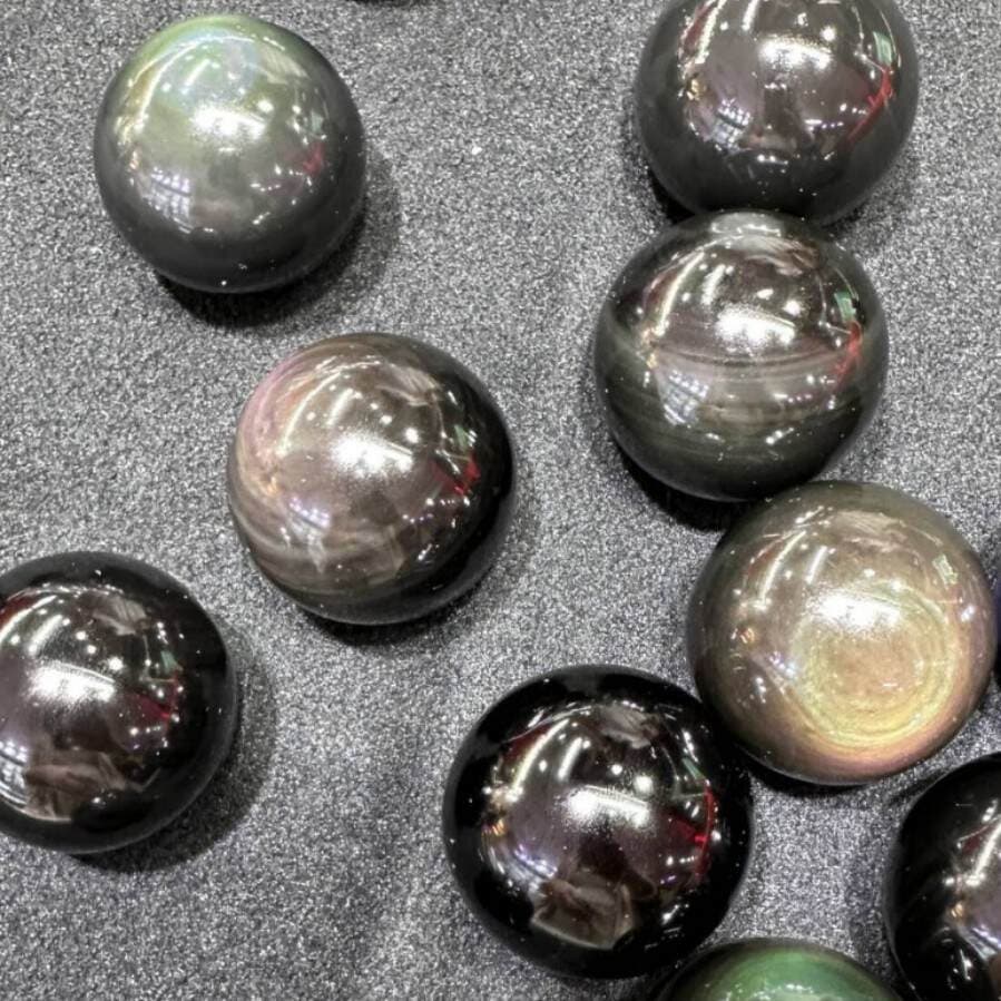 Natural Colored Obsidian Crystal Ball, High-Quality Polished Raw Stone Ball, Cross-Border Jewelry, Office and Home Feng Shui Ornaments 2