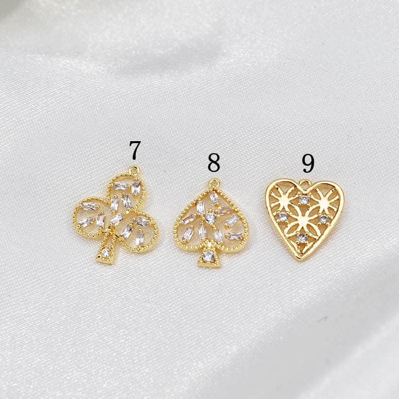Special price copper plated real gold collection zircon pendant copper plated 18K real gold diy bracelet earrings jewelry accessories material 4