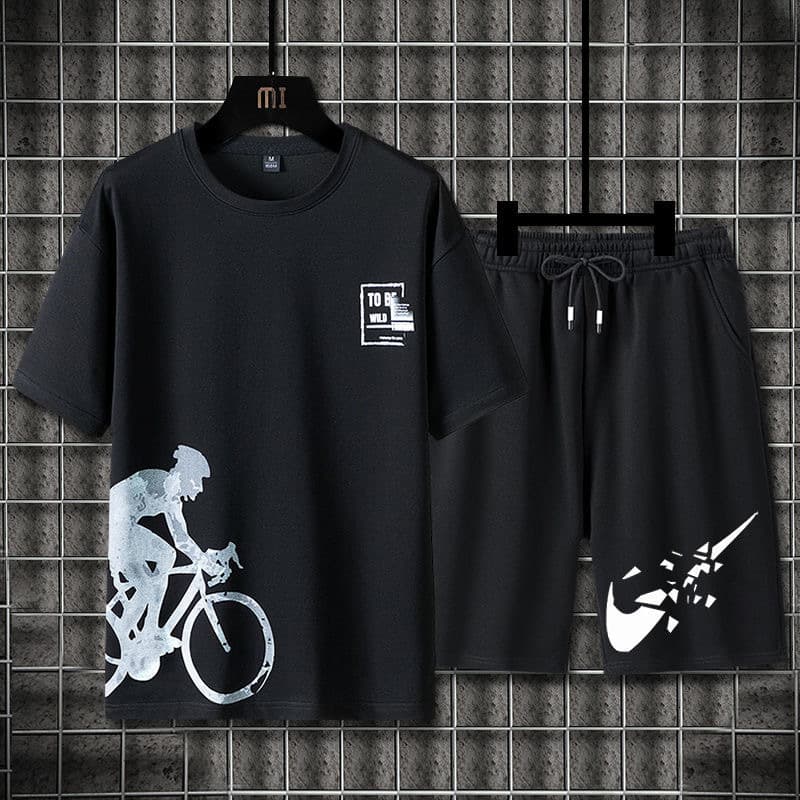 Bicycle + floral shorts suit black