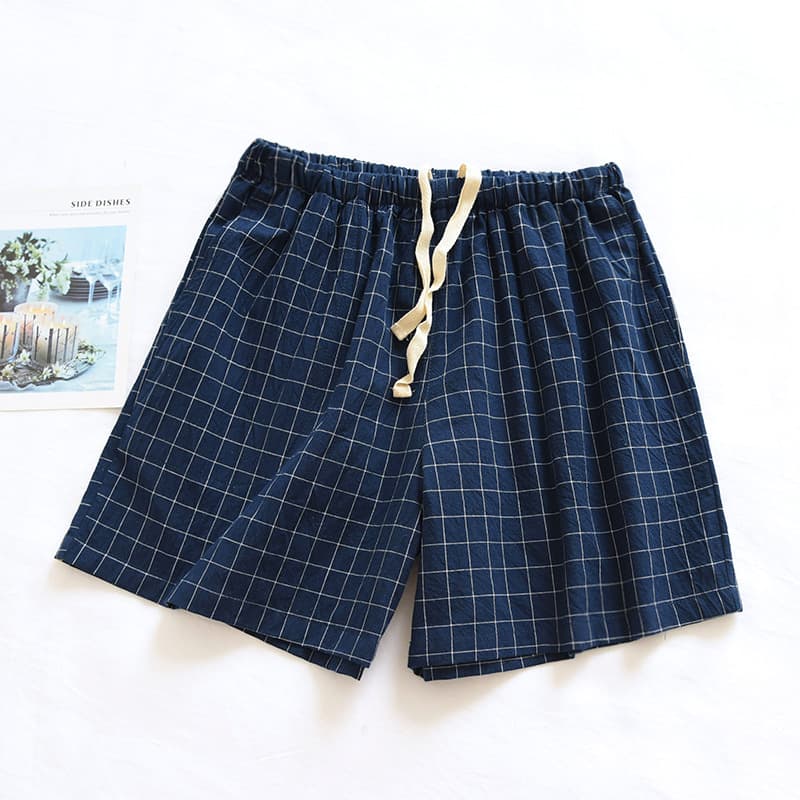 Single-line women's green-washed cotton shorts