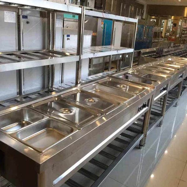 University Canteen Kitchen Equipment Campus Kitchen Equipment Stove Dishwasher Workers and Staff School Canteen Equipment