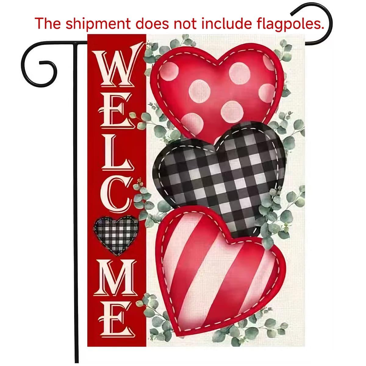 Three love garden flags