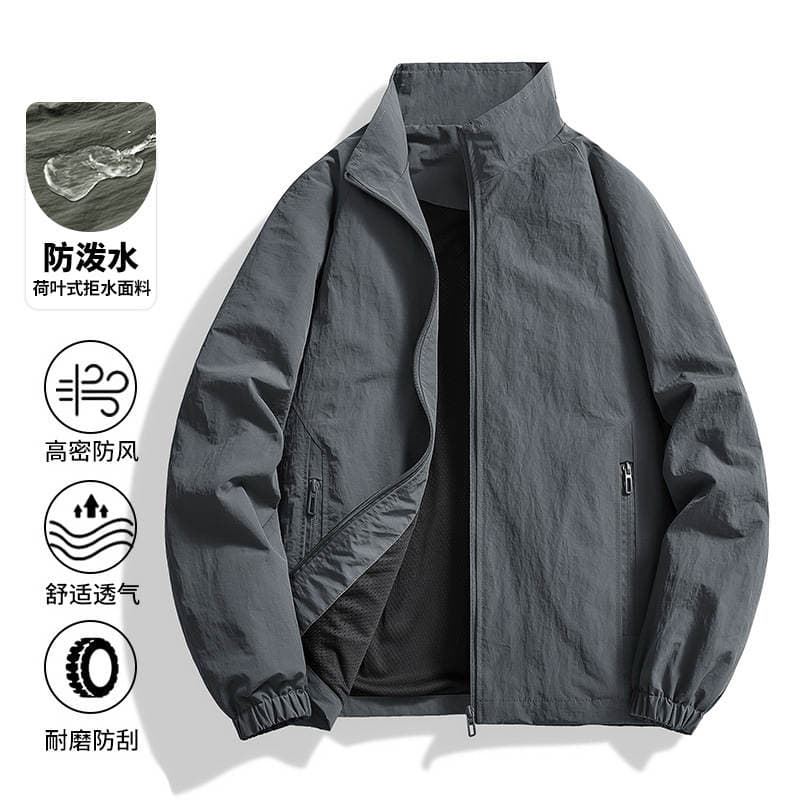 Kişilər üçün yeni yaz açıq hava işçi gödəkçəsi, dik yaxalı, softshell, suya davamlı 2