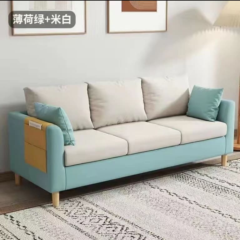 Mint green + off-white [snowflake velvet + free pillow]