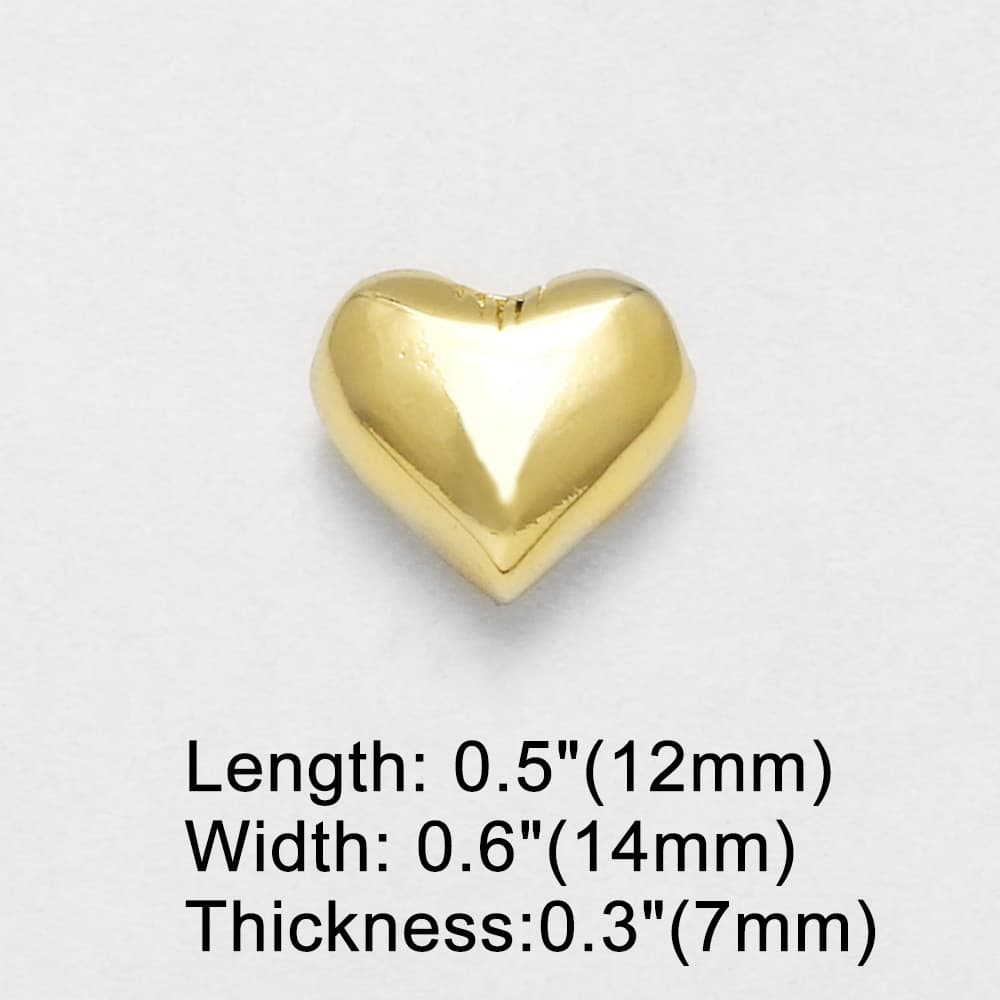Glossy golden peach heart 14mm