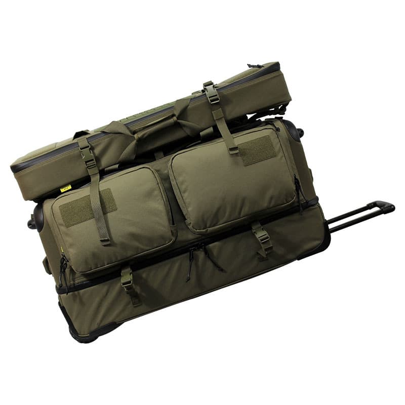 Military green gun bag + suitcase