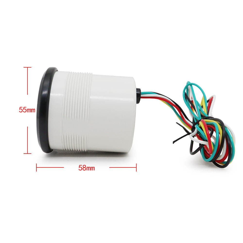 Cross-border hot 2-inch 52mm black white LED car tachometer 0-8000rpm suitable for 1-8 cylinder 5