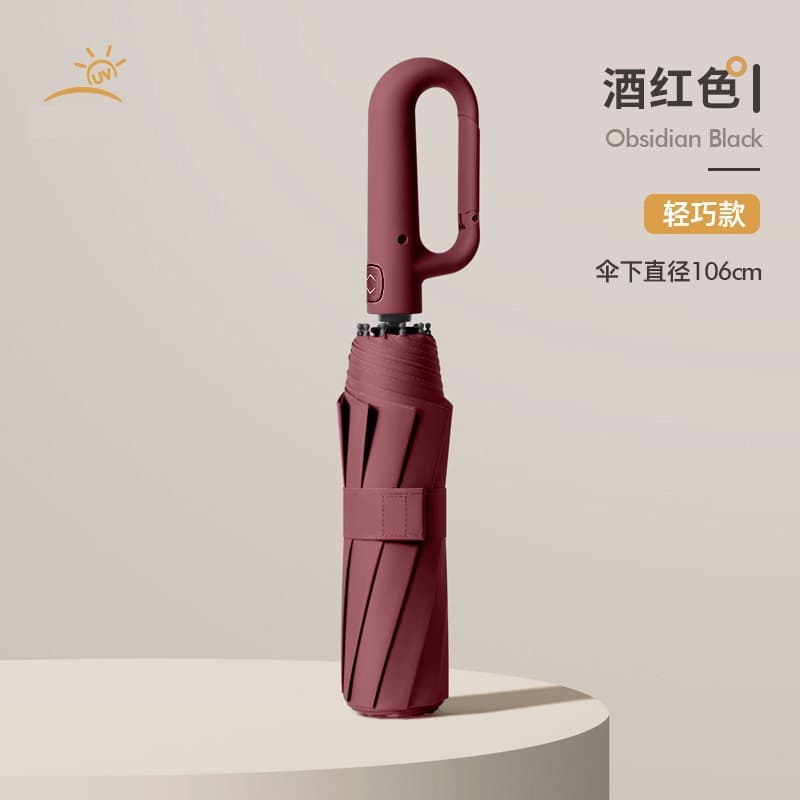 [noble 72-bone ring buckle version] automatic fair umbrella-burgundy