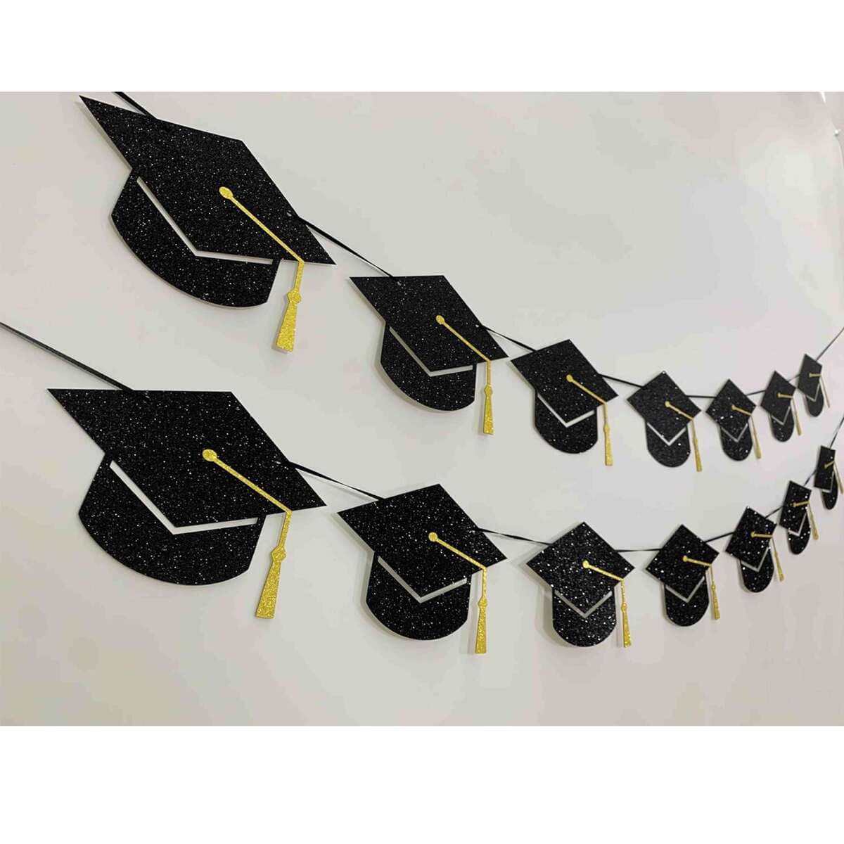 Graduation Party Decoration Supplies Banner, Phd Cap Flag, Wir Sind Stol Auf Dich Glitter Flag 2