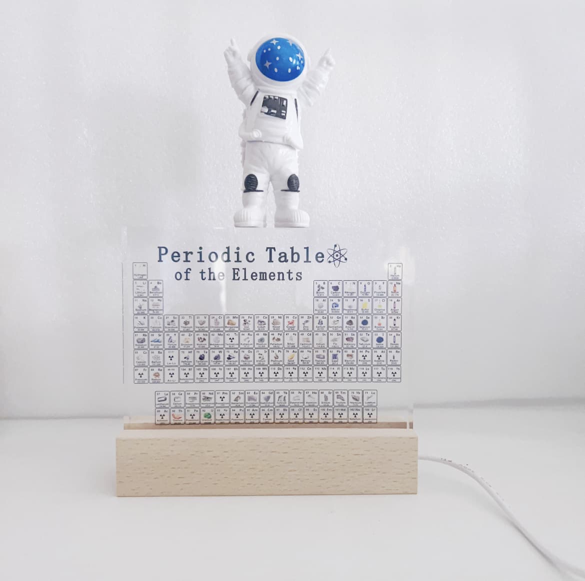 Transparent printed USB with light base blue face astronaut