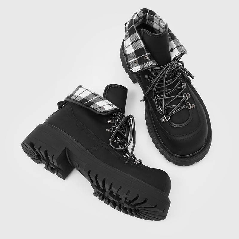 Unisex payız-qış Martin çəkmələri, Britaniya üslubunda, qalın dabanlı, boyu artıran, sarı tikişli və bağcıqlı, model 931151-J 3