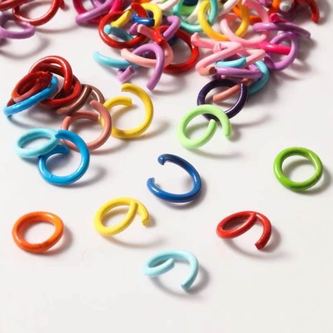 Colorful Open Rings DIY Jewelry Accessories, Painted Candy-Colored Bead Connecting Rings, Single Rings, Iron Rings, C Rings, Craft Materials 2