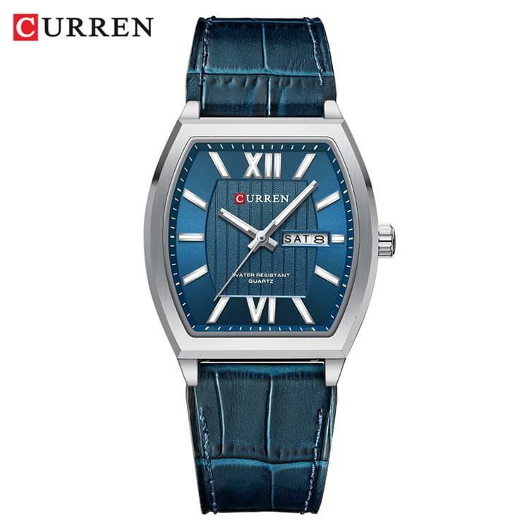 Blue ribbon silver case blue dial