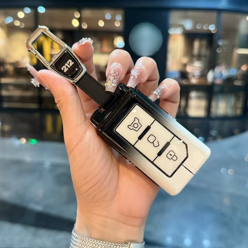 [gradient black and white + metal buckle]