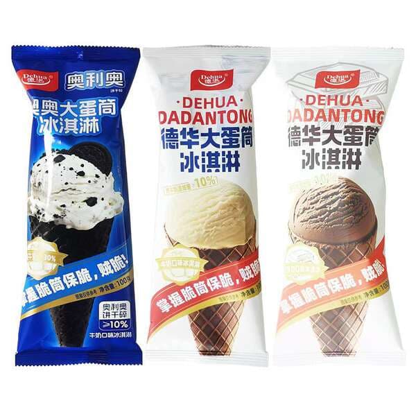 Dehua Big Cone Oreo Cookie Crumble Ice Cream Milk Chocolate Flavor Ice Cream Cold Drink Wholesale