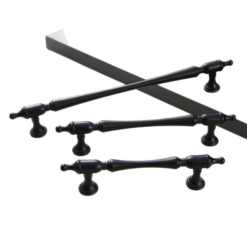 French-Style Minimalist Solid Single-Hole Furniture Hardware Accessories Drawer Cabinet Door Handle American-Style Black Cabinet Wardrobe Handle 5