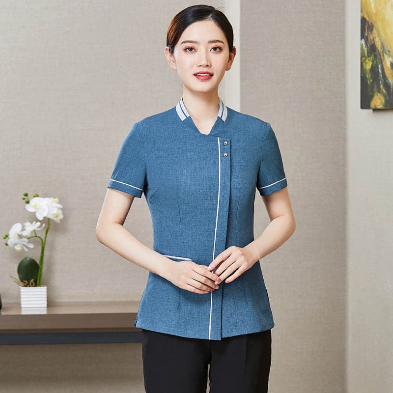 Cleaning clothes short-sleeved summer clothes female hotel room cleaner work clothes pension hospital property aunt PA clothes 1