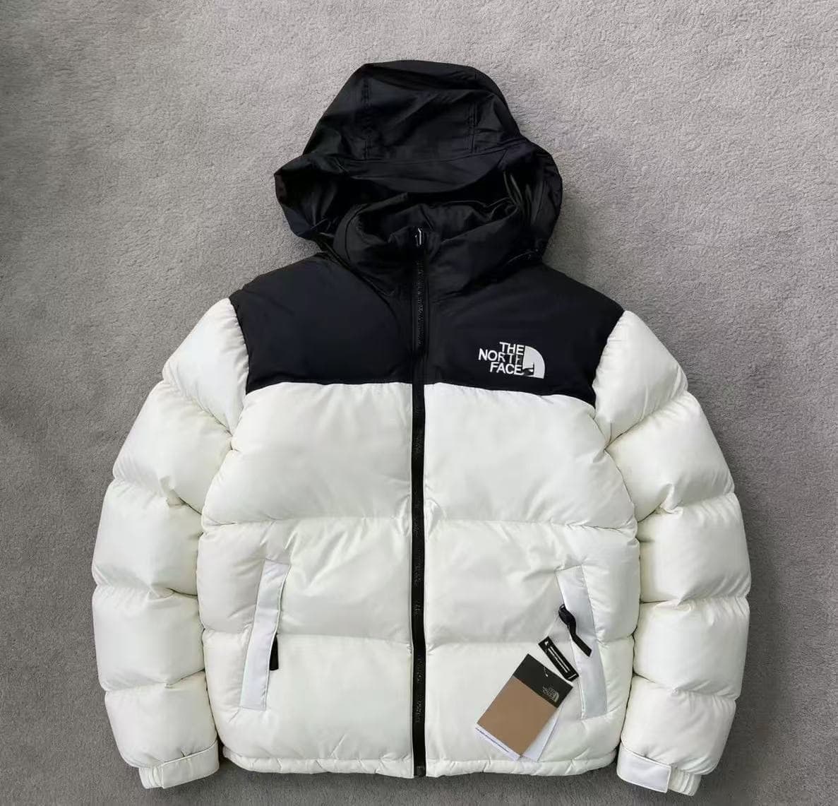 Classic white hoodie with hidden hood