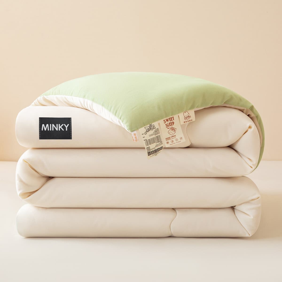 Soybean fiber quilt [off-white + clear green]