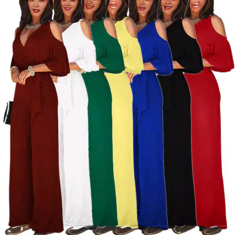 2024 Aliexpress Wish Amazon European and American Export Women's Wholesale Wide-Leg Pants 7 Colors Optional Including Belt 1